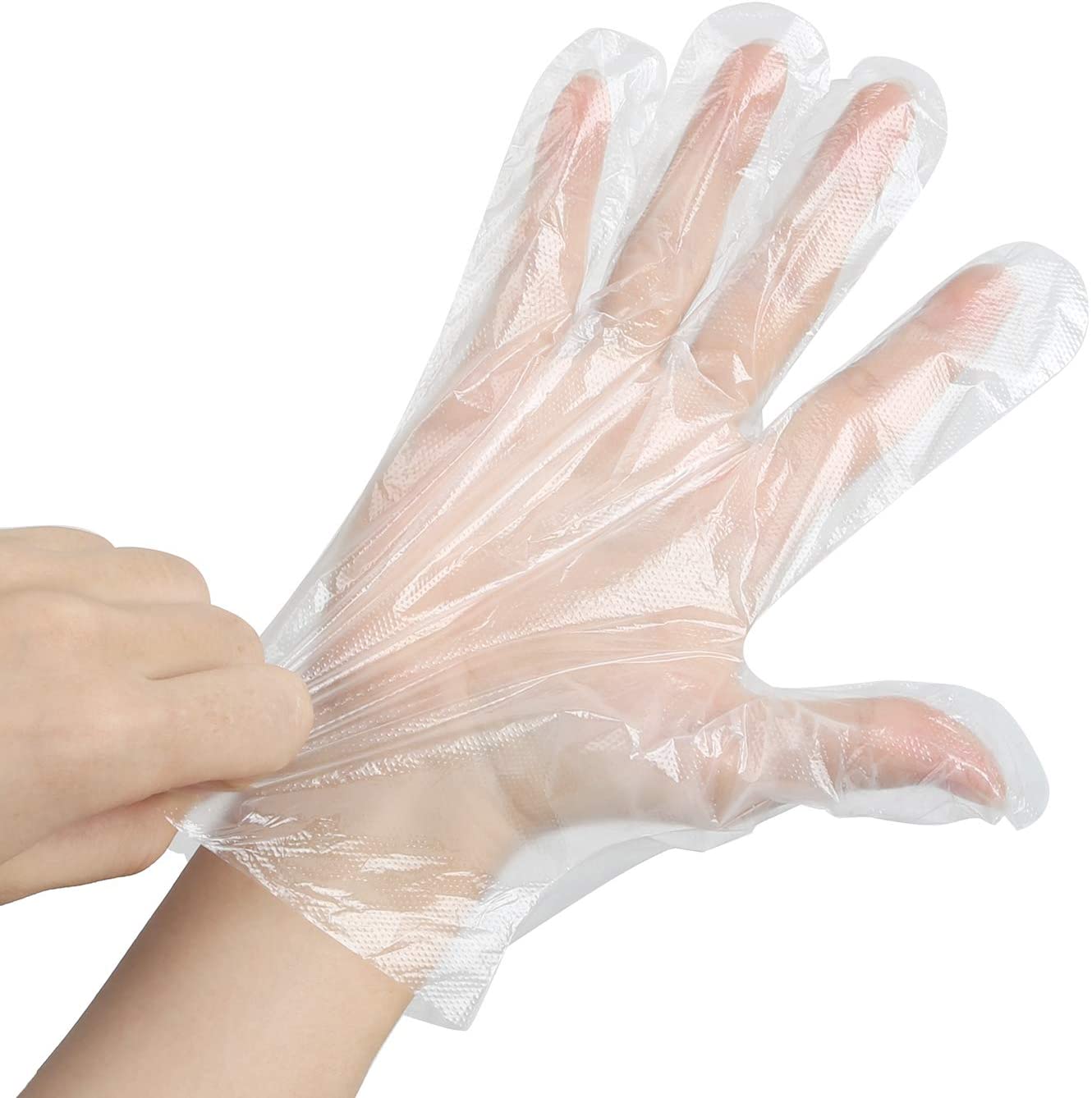 Guantes desechables de plástico transparente, 500 guantes desechables de  polietileno de alta densidad, guantes desechables de preparación de